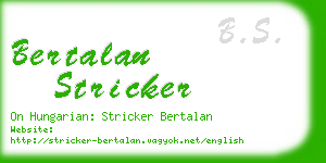 bertalan stricker business card